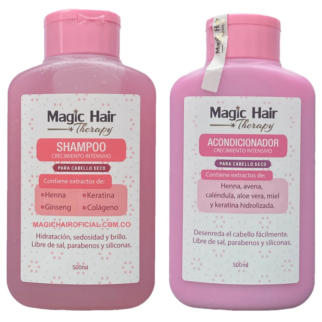 Kit rosado magic hair para el crecimiento cabello seco