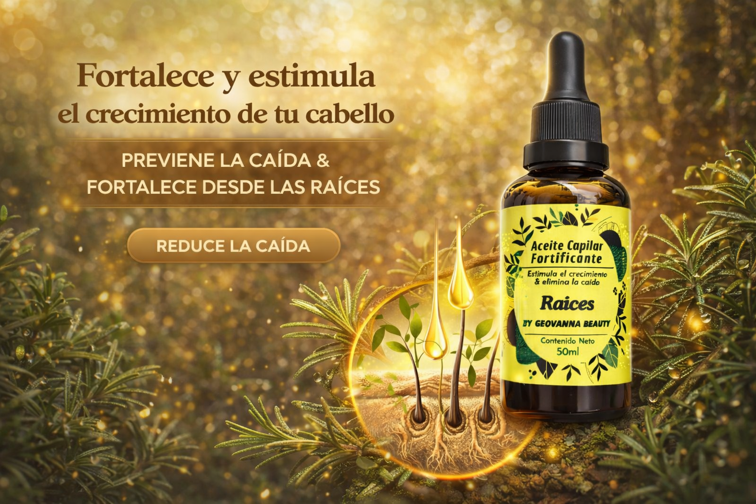 Aceite fortalecedor para la caída del cabello